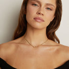 Curb Chain Charm Necklace - White Sapphire Bail