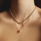 Lab Grown White Sapphire Graduated Georgian Tennis Necklace