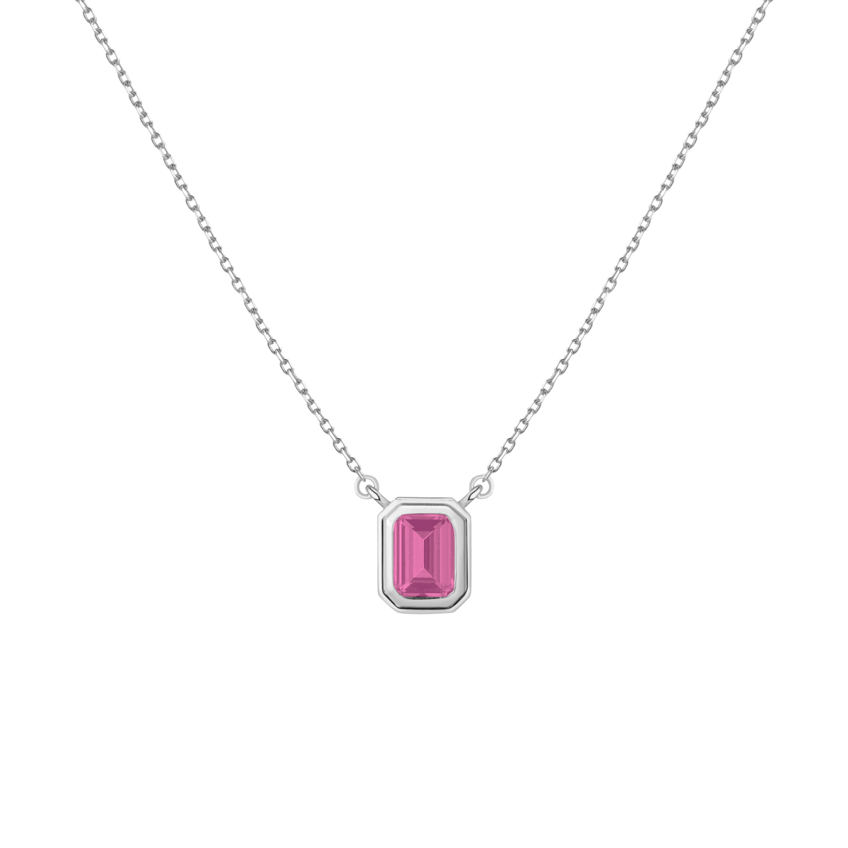 Lab Grown Pink Sapphire Heirloom Necklace Vermeil 14k 18k White Gold First
