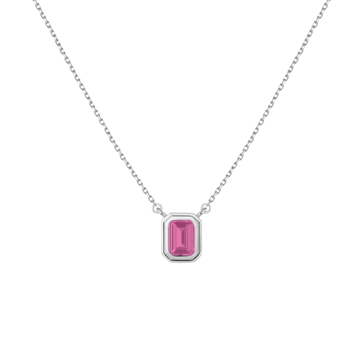 Lab Grown Pink Sapphire Heirloom Necklace Vermeil 14k 18k White Gold First