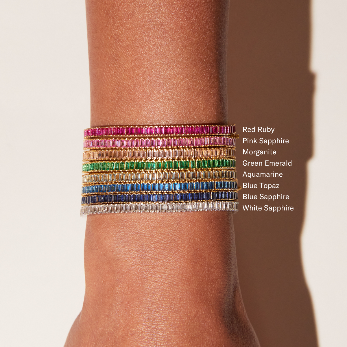 Blue Topaz Baguette Tennis Bracelet