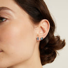 Lab Grown Aquamarine Mosaic Stud Earrings