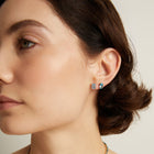 Lab Grown Aquamarine Mosaic Stud Earrings