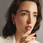 Emerald Lab Grown White Sapphire Bezel Drop Earrings