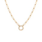 Paperclip Chain Charm Necklace - White Sapphire Bail