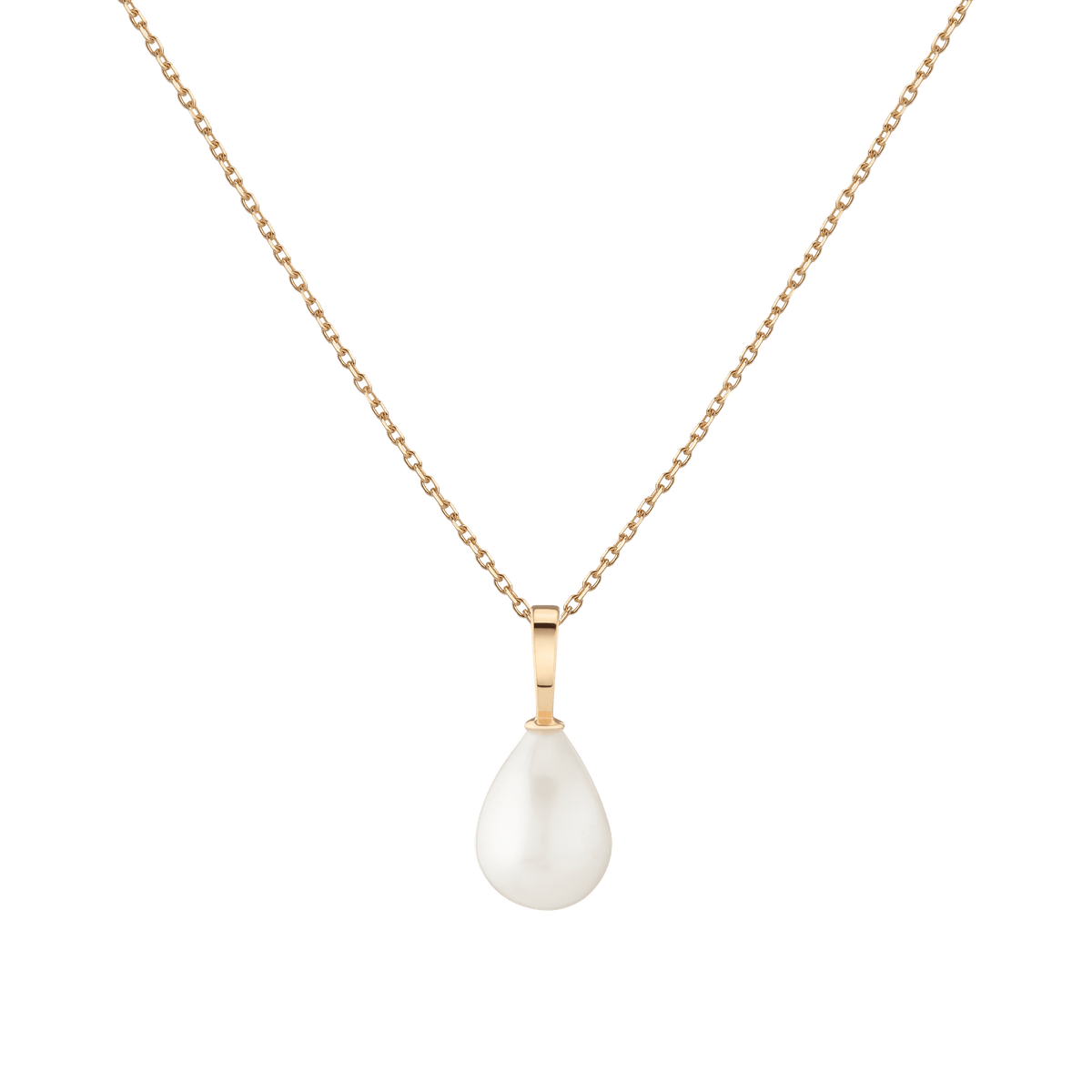 Pearl Drop Necklace Vermeil 14k 18k Yellow Gold 16.5in First