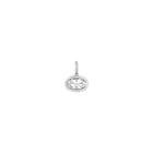 Oval Lab Grown White Sapphire Bezel Pendant