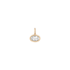 Oval Lab Grown White Sapphire Bezel Pendant