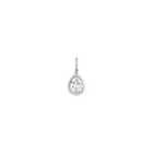 Pear Lab Grown White Sapphire Bezel Pendant