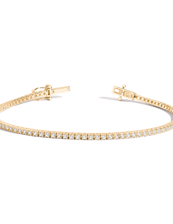 Petite Lab Grown White Sapphire Tennis Bracelet Vermeil Yellow Gold 6in 6.5in 7in First