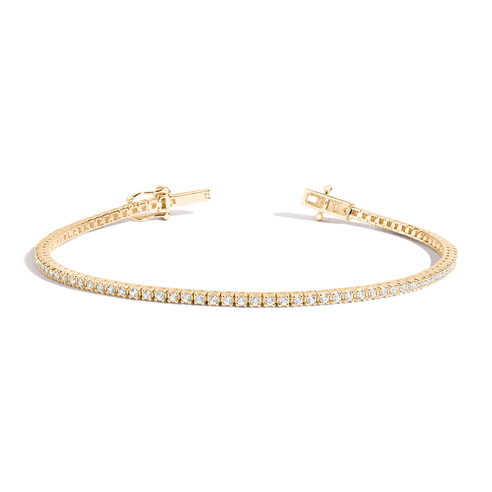 Petite Lab Grown White Sapphire Tennis Bracelet Vermeil Yellow Gold 6in 6.5in 7in First