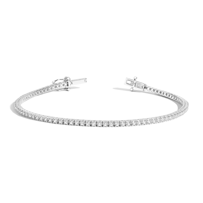 Petite Lab Grown White Sapphire Tennis Bracelet Vermeil White Gold 6in 6.5in 7in First