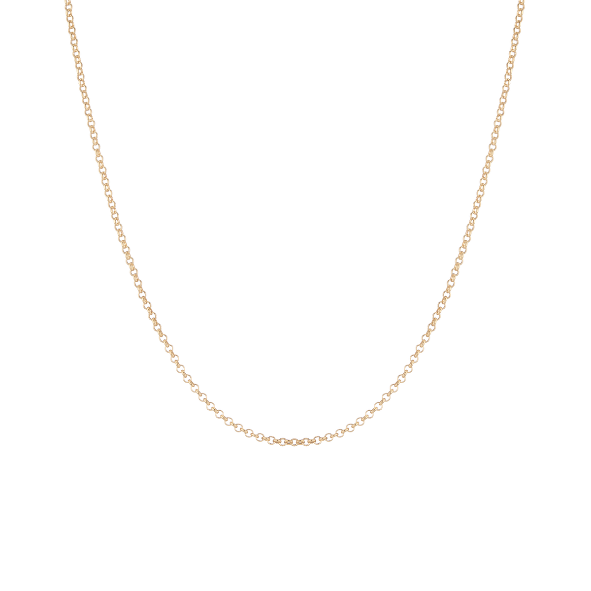 Small Rolo Chain Necklace Vermeil 14k Yellow Gold 16in 18in 20in 22in First