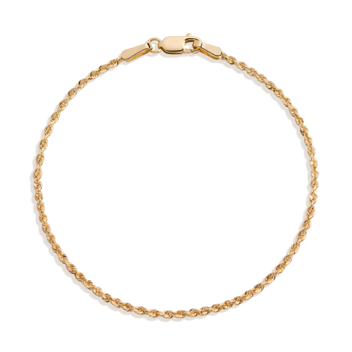 Small Rope Chain Bracelet Vermeil 14k Yellow Gold 6in 6.5in 7in 7.5in First