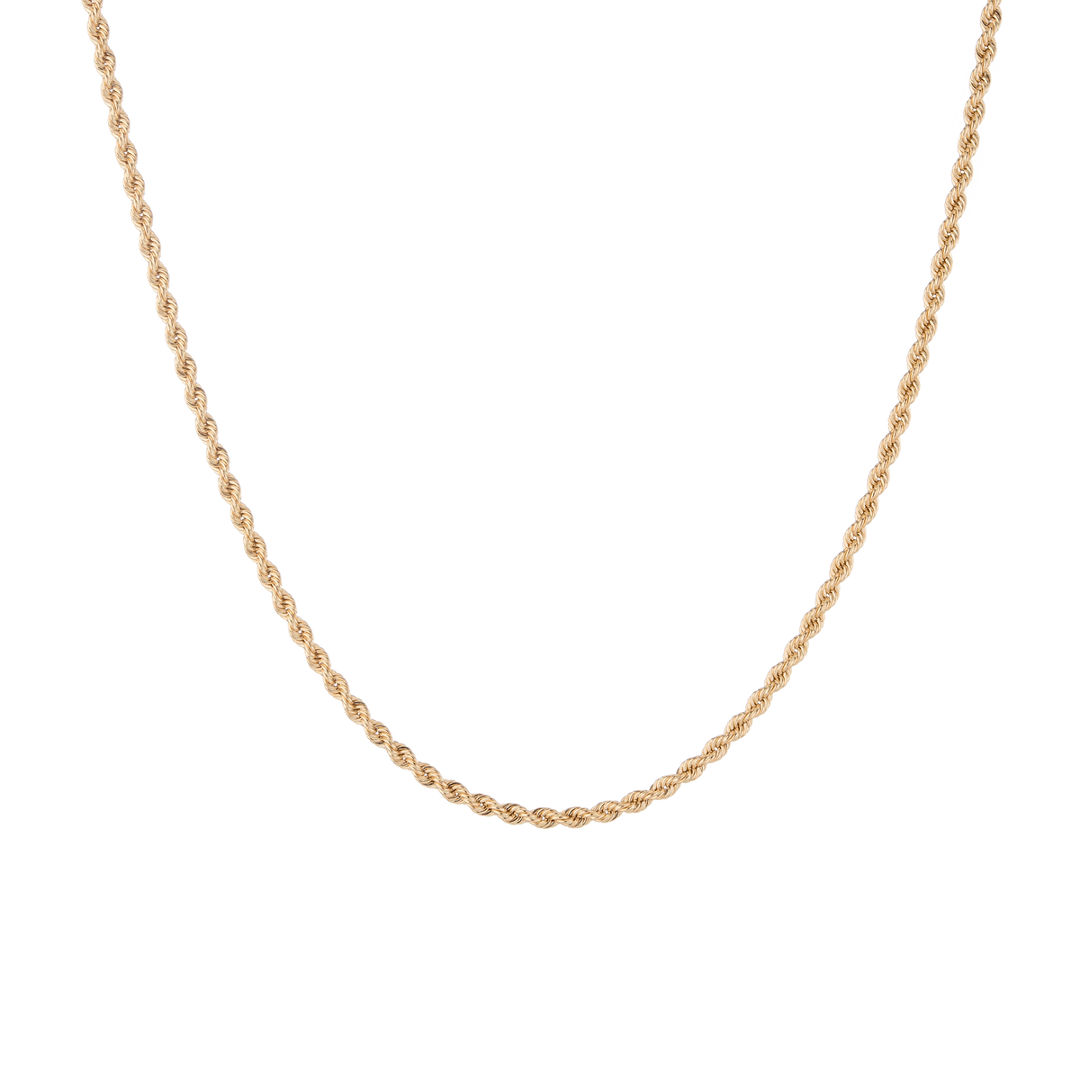 Medium Rope Chain Necklace Vermeil 14k Yellow Gold 16in 18in 20in 22in First