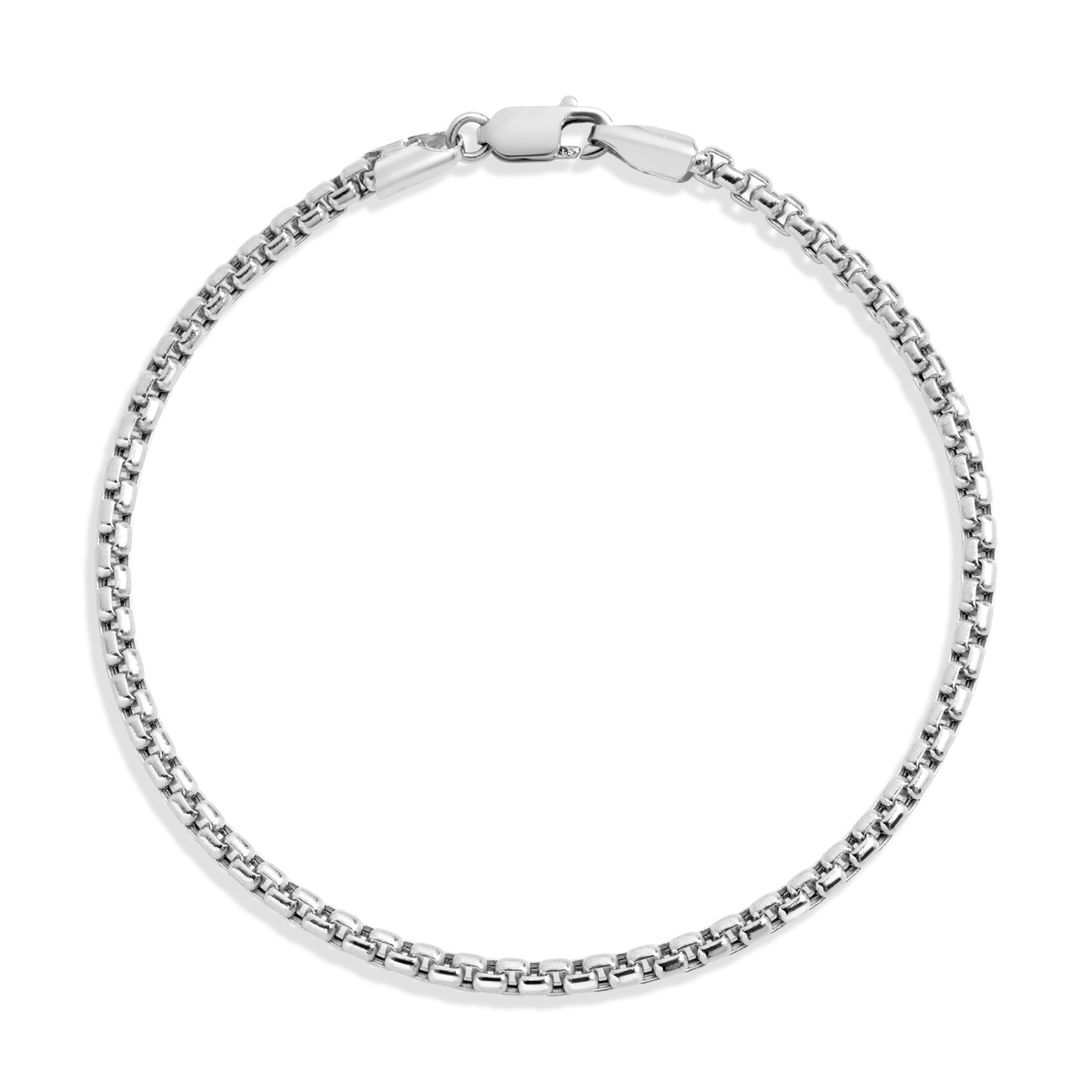 Round Box Chain Bracelet Vermeil 14k White Gold 6in 6.5in 7in 7.5in First