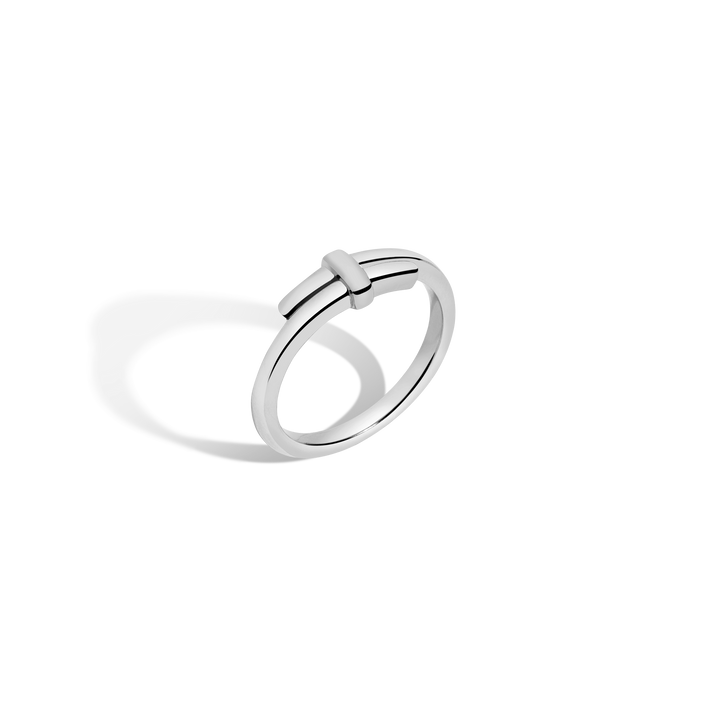 Crossover Ring Stainless Steel White Gold First