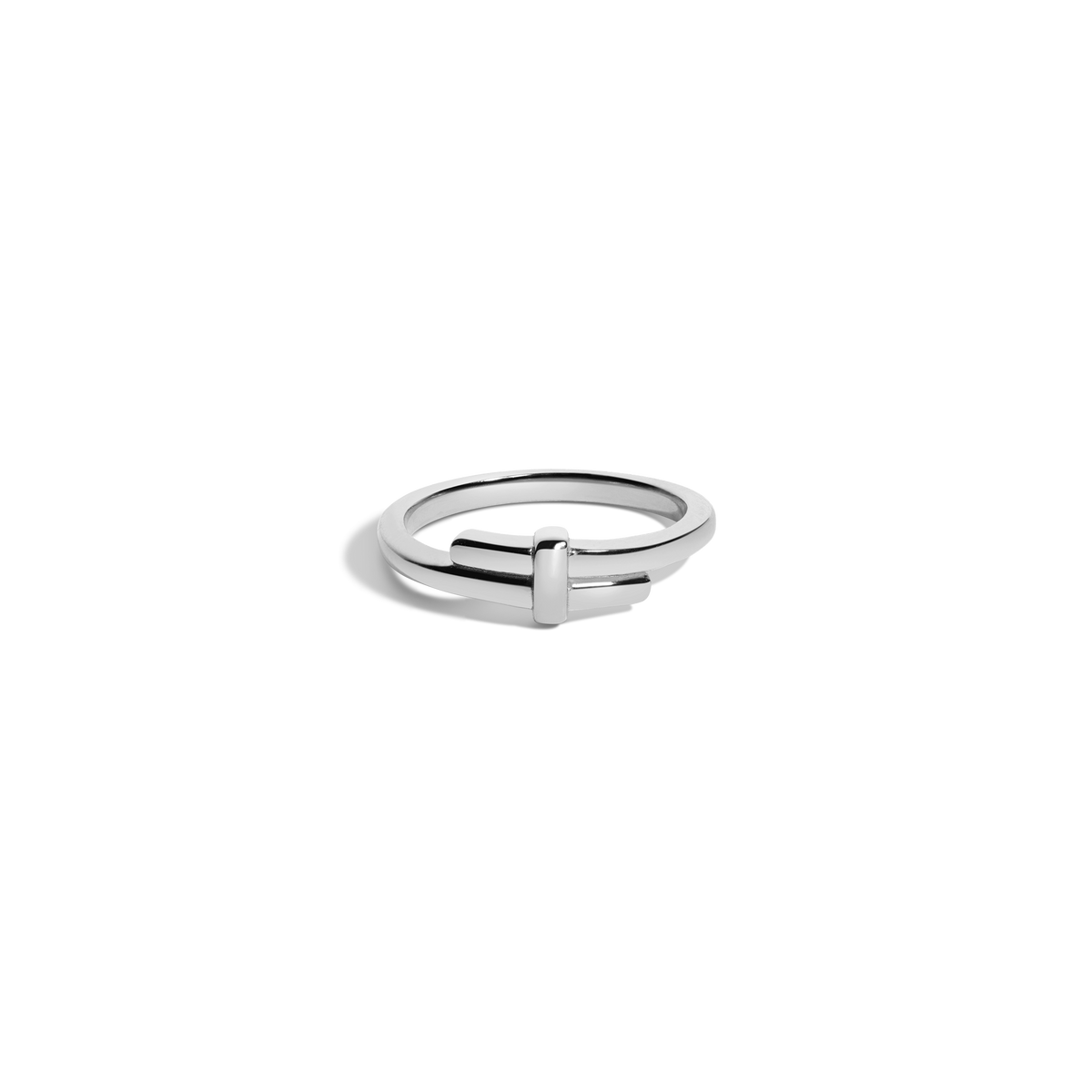 Crossover Ring Stainless Steel White Gold 