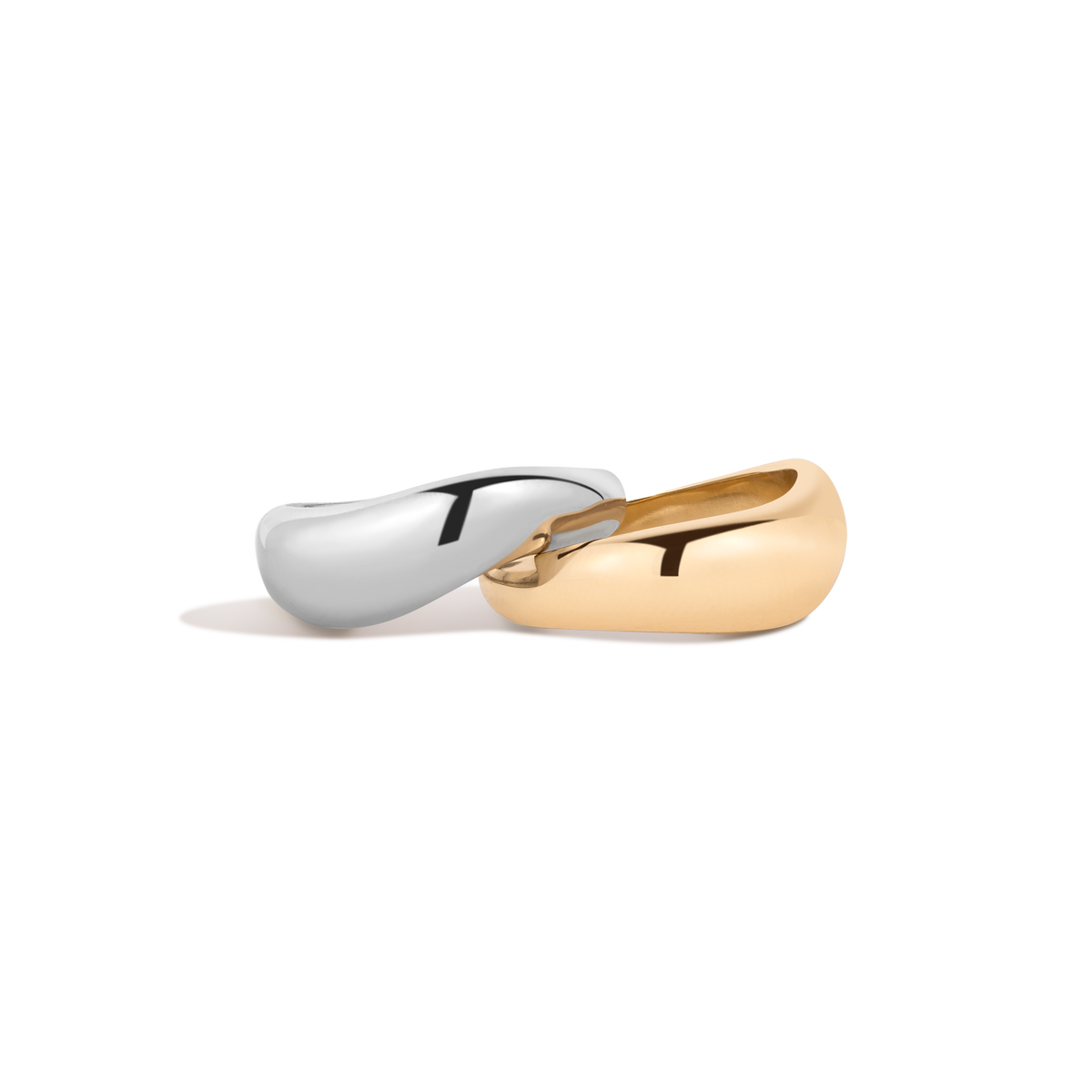 Perfect Match Two-Tone Ring Set Stainless Steel Yellow / White Gold 
