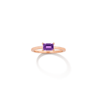 Birthstone Baguette Ring - Amethyst