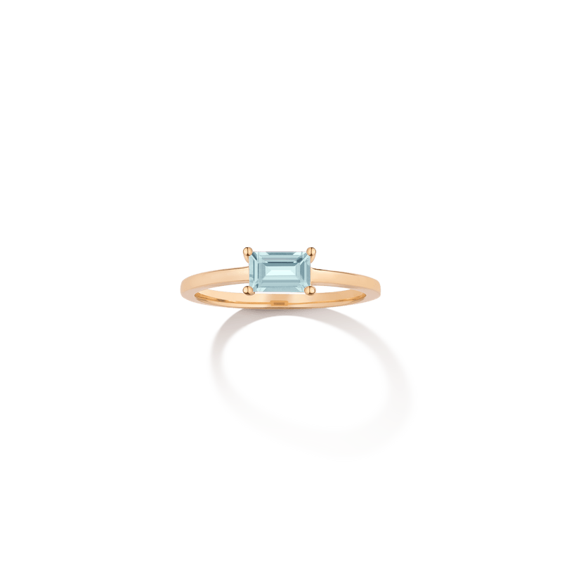 Birthstone Baguette Ring Aquamarine