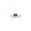 Birthstone Baguette Ring Vermeil 14k 18k  Rose Gold Emerald - May First