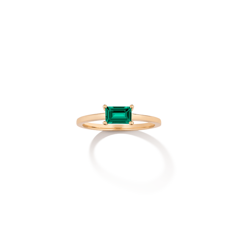 Birthstone Baguette Ring Emerald
