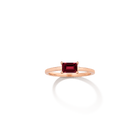 Birthstone Baguette Ring - Garnet