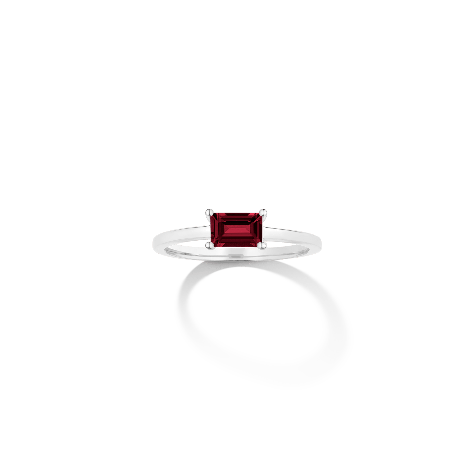 Birthstone Baguette Ring (Garnet)