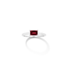 Birthstone Baguette Ring Vermeil 14k 18k White Gold Garnet - Jan First