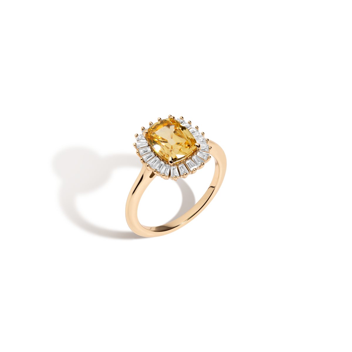 Lab Grown Yellow Canary Alexandra Ring Yellow Gold Vermeil 