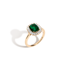 Lab Grown Green Emerald Alexandra Ring