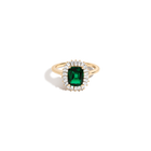 Lab Grown Green Emerald Alexandra Ring