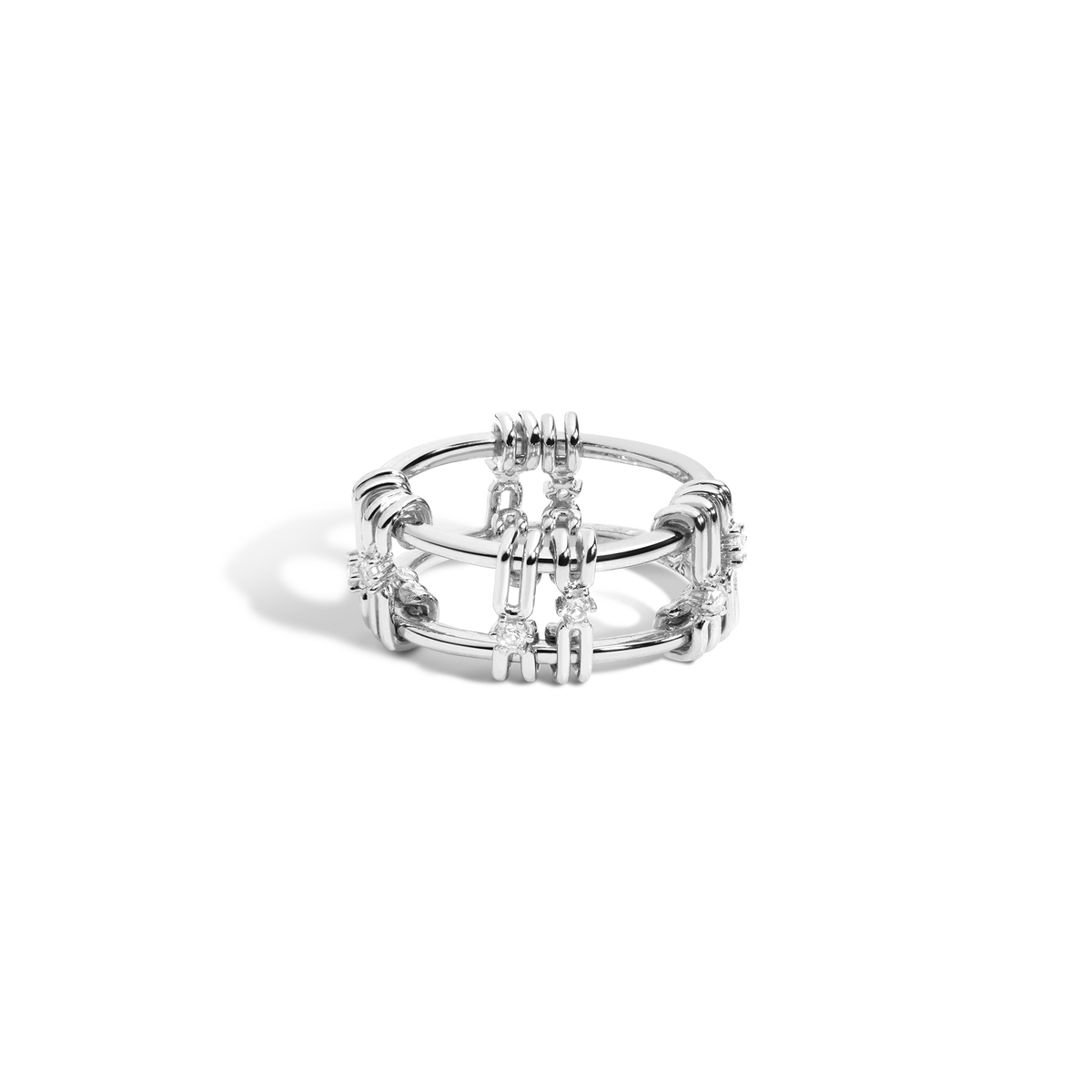 Aurate x Frye: Kinetic Spur Ring Vermeil White Gold 