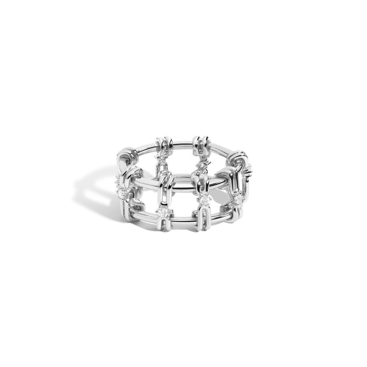 Aurate x Frye: Kinetic Spur Ring Vermeil White Gold 