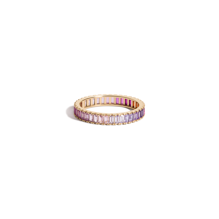 Pink Ombré Baguette Eternity Ring