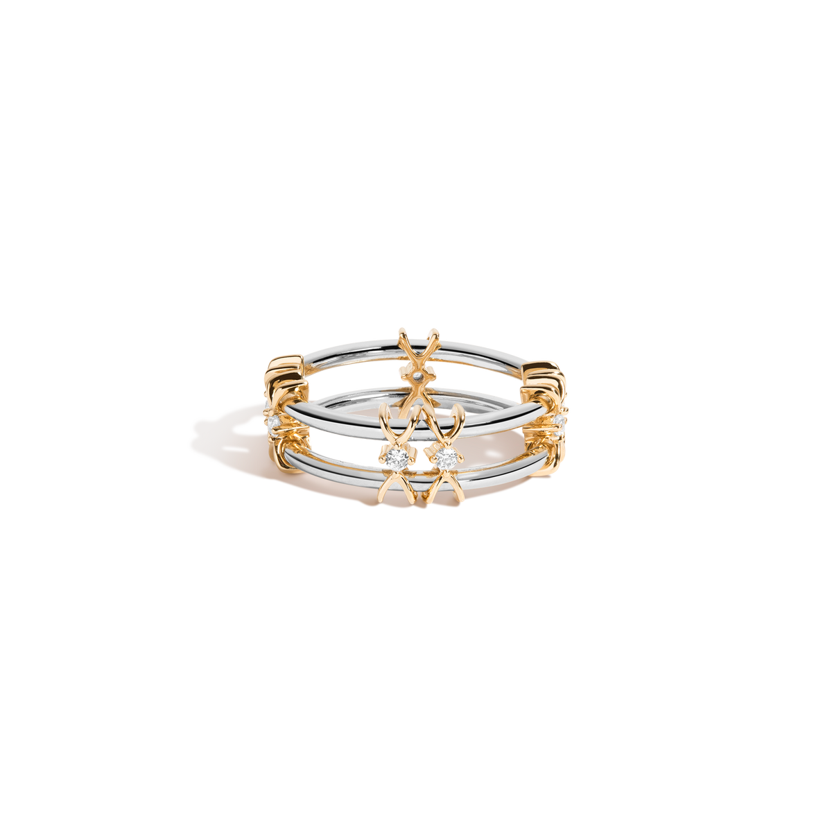 Kinetic Two-Tone Ring Vermeil Yellow / White