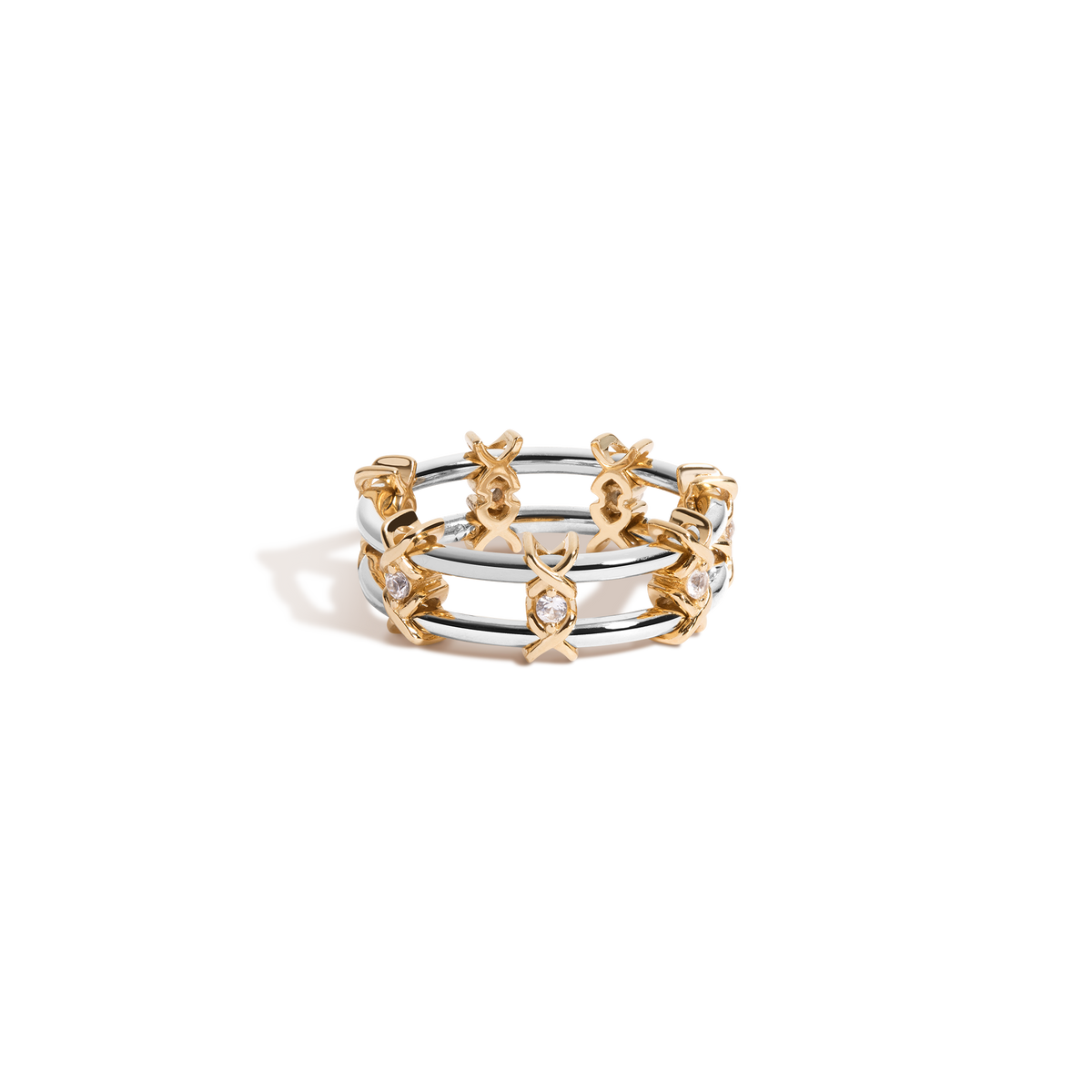 Kinetic Estate Two-Tone Ring Vermeil Yellow / White