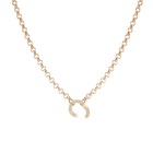 Rolo Chain Charm Necklace - White Sapphire Bail