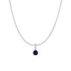 7ct Round Tennis Charm Necklace Set