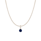7ct Round Tennis Charm Necklace Set