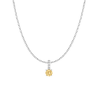 7ct Round Tennis Charm Necklace Set