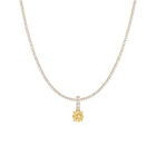 7ct Round Tennis Charm Necklace Set
