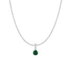 7ct Round Tennis Charm Necklace Set