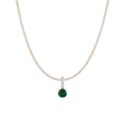 7ct Round Tennis Charm Necklace Set