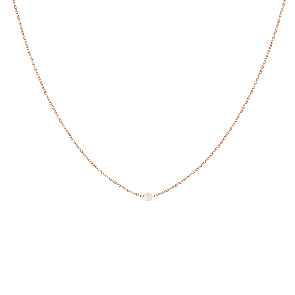 Mini Threaded Pearl Necklace Vermeil 14k 18k Rose Gold 16.5in First