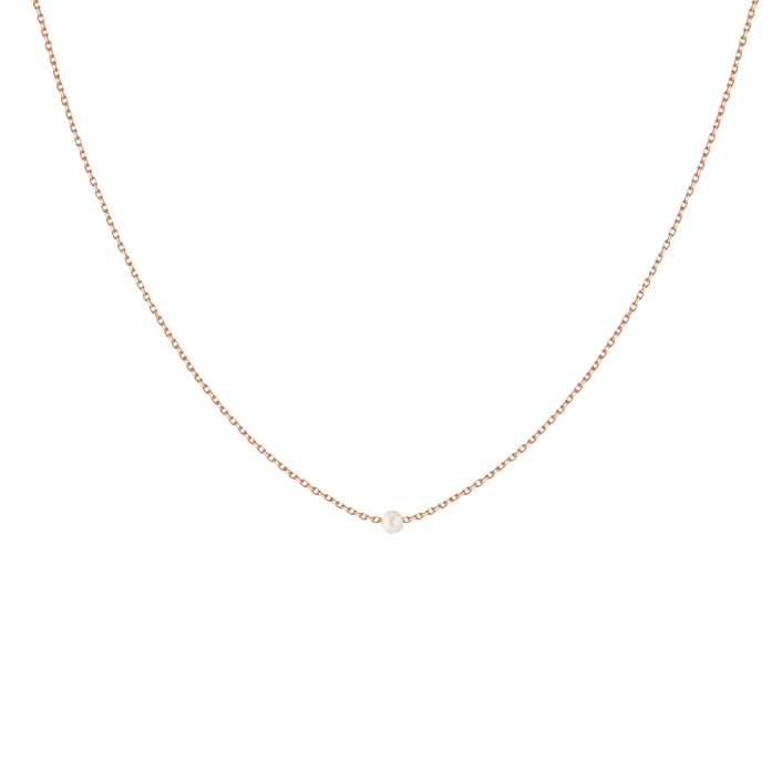 Mini Threaded Pearl Necklace Vermeil 14k 18k Rose Gold 16.5in First