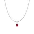 7ct Round Tennis Charm Necklace Set