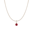 7ct Round Tennis Charm Necklace Set