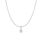 7ct Round Tennis Charm Necklace Set